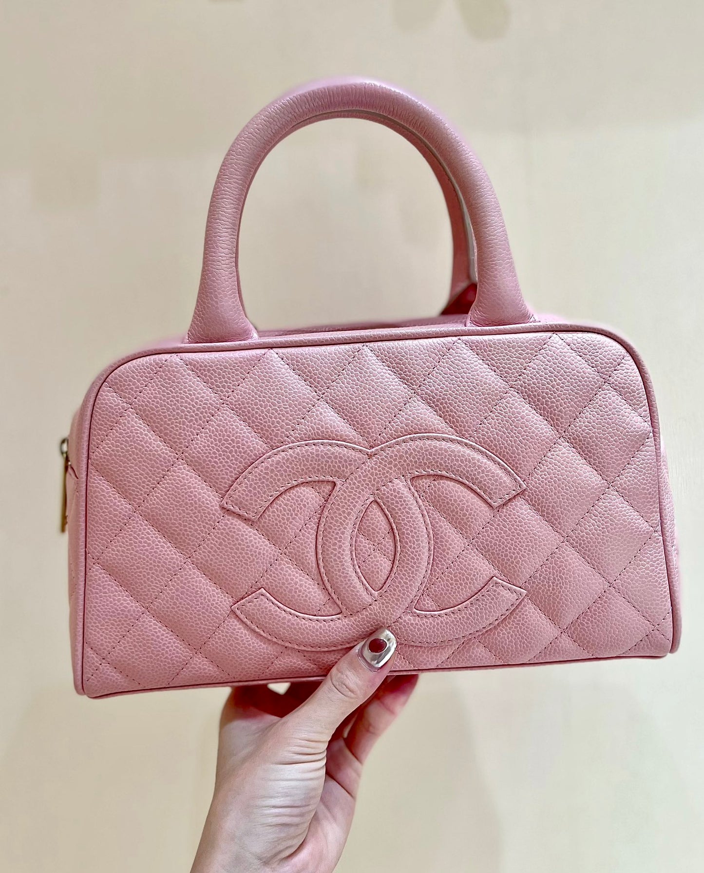 小香家-Chanel Vintage 中古保齡球包 粉色