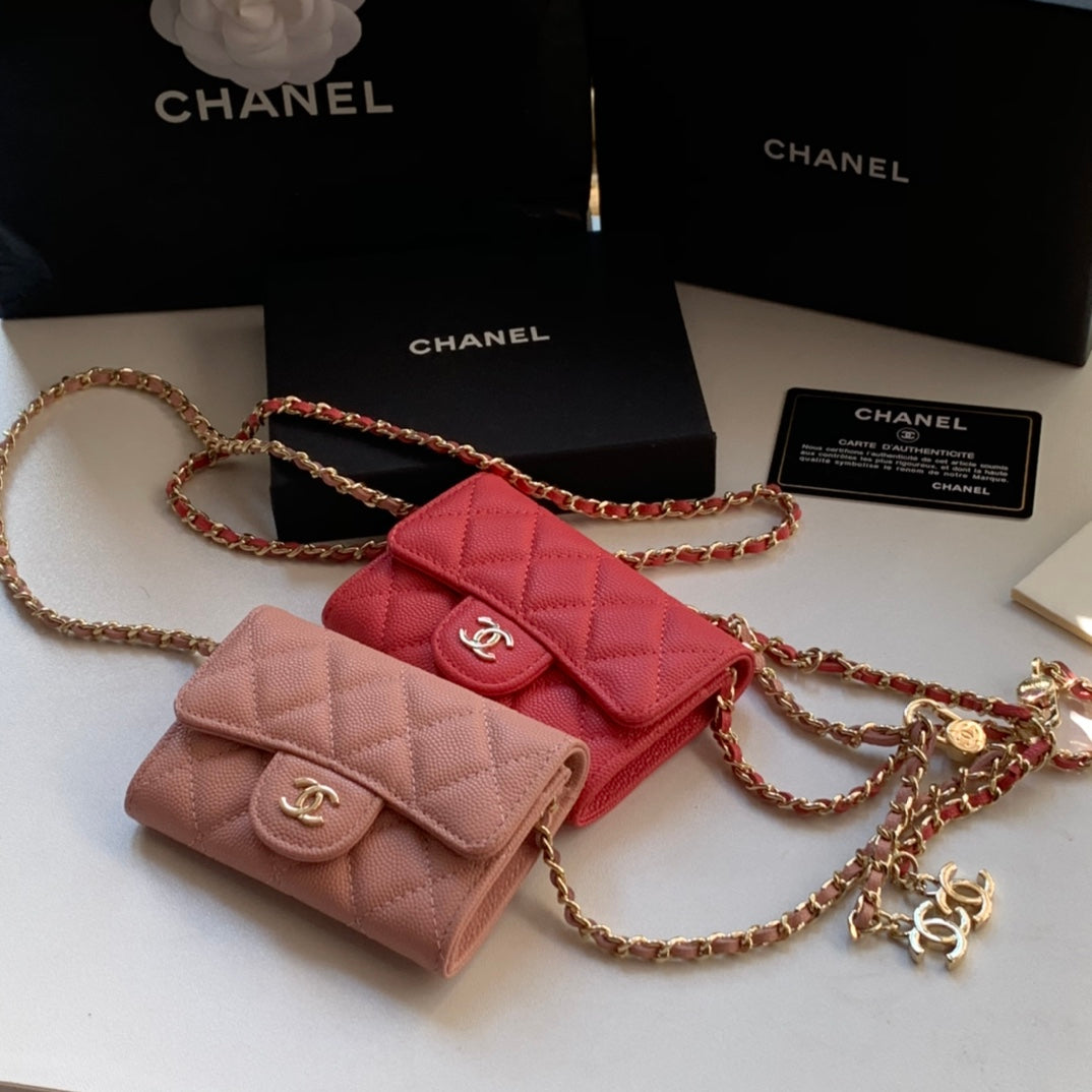 Chanel CF鏈條零錢卡包