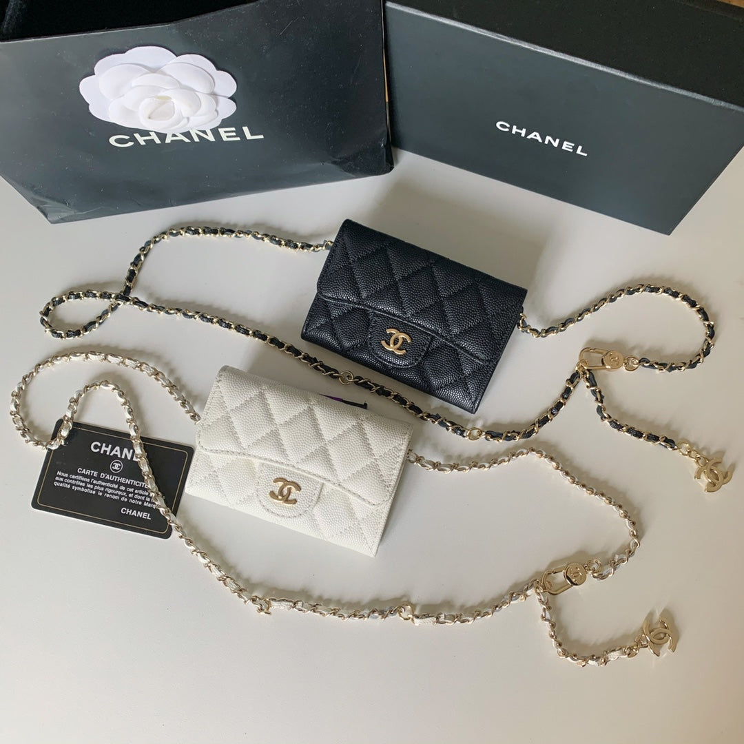 Chanel CF 鏈條零錢卡包