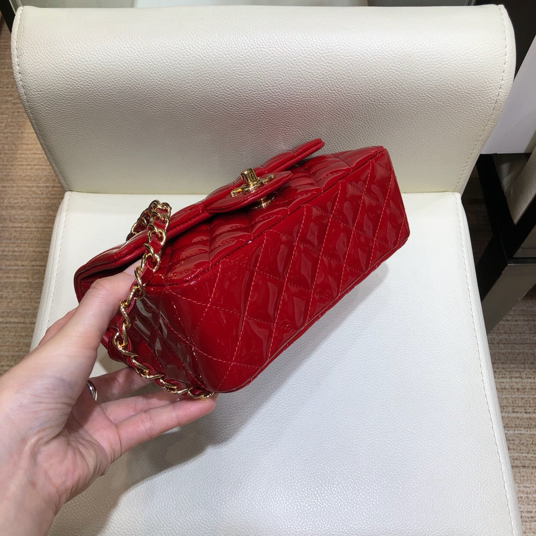 小香家-CF包 漆皮 金鍊 20cm