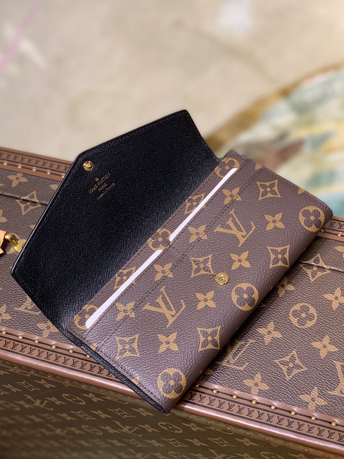 LV M80726黃花 SARAH 翻蓋長夾