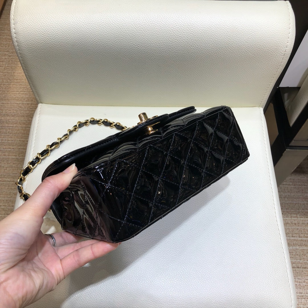 小香家-CF包 漆皮 金鍊 20cm