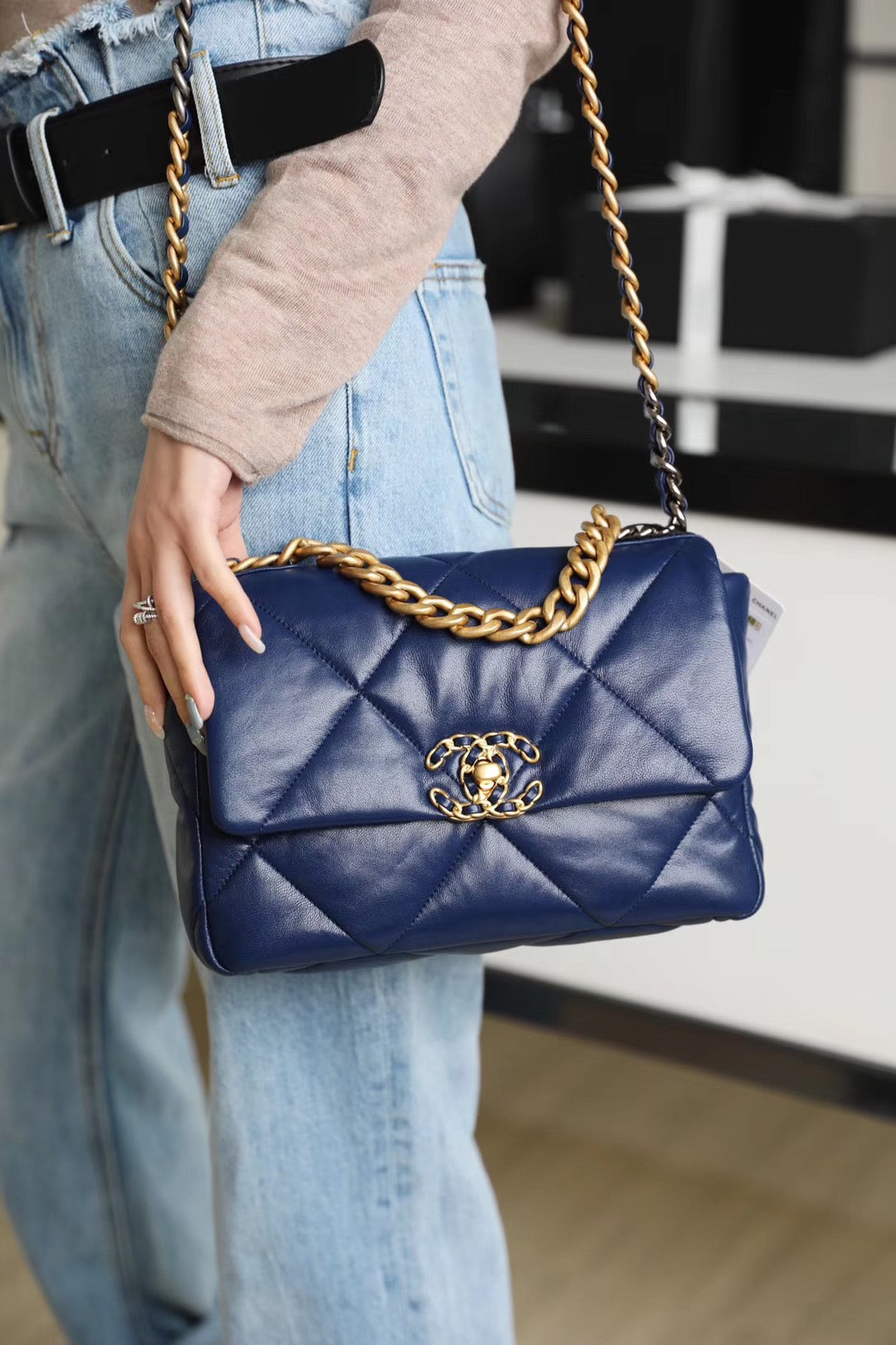 Chanel 19Bag-小號深藍