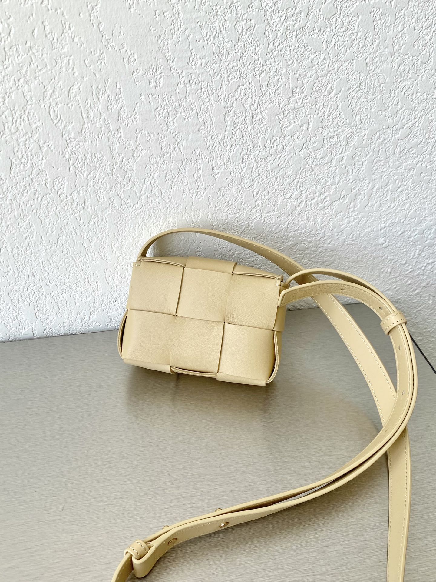 B編織-羊皮方格Mini cassette Bag 迷你編織包 12x8x4cm