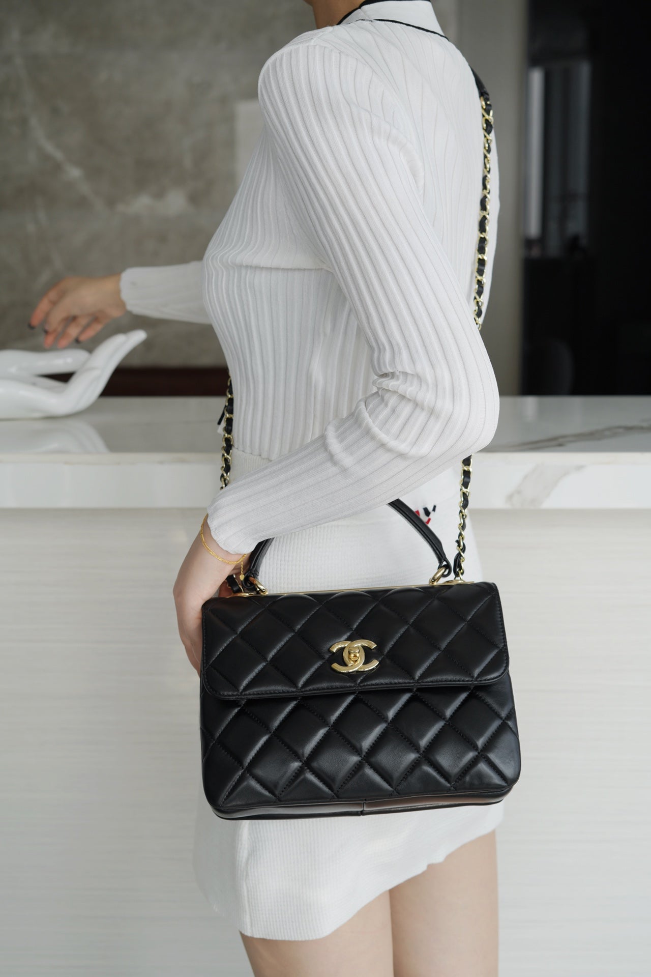 小香家-Trendy CC-菱格紋經典黑-25cm