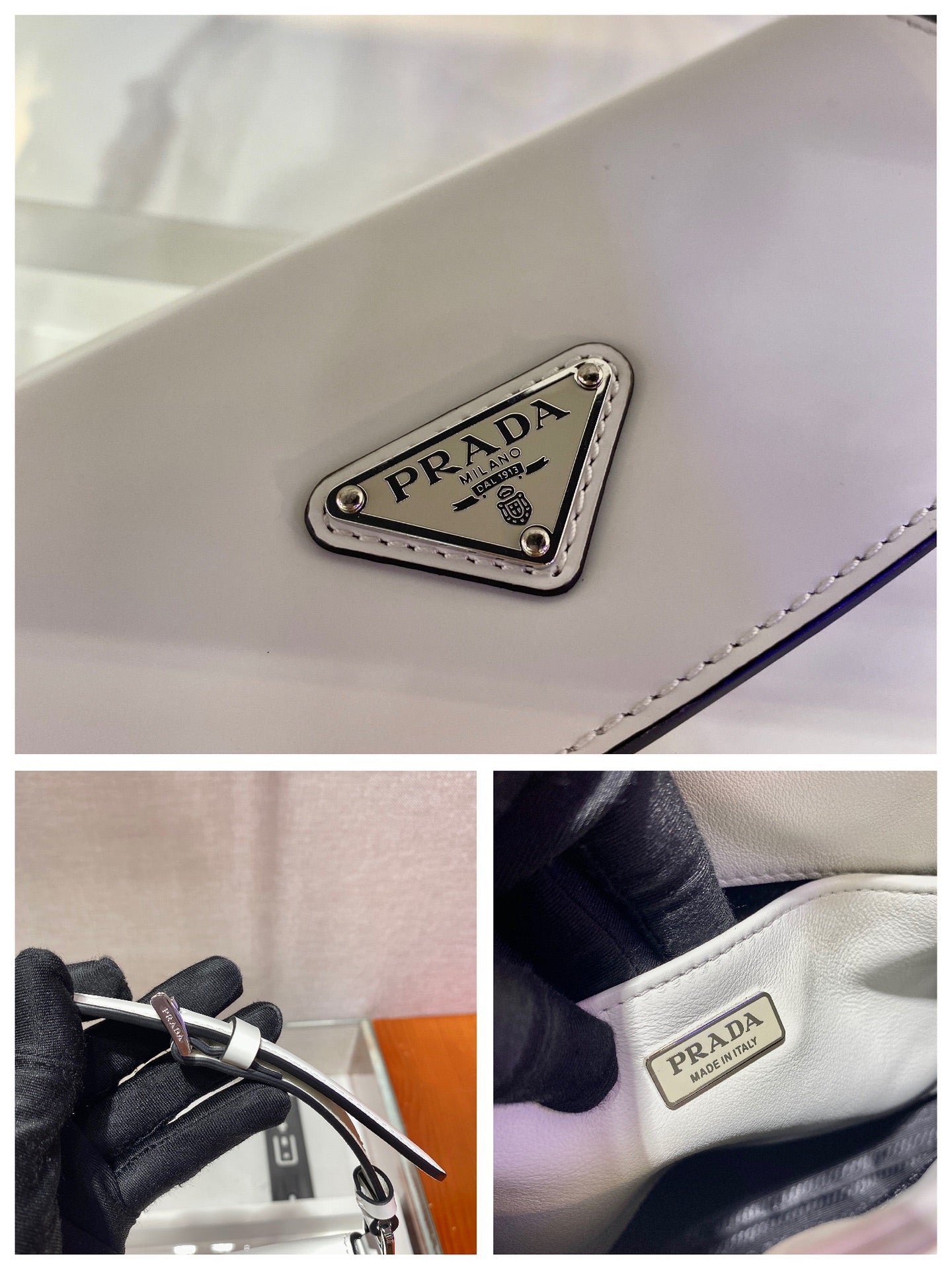 普P家-新款中古 Cleo腋下包 大號 白色