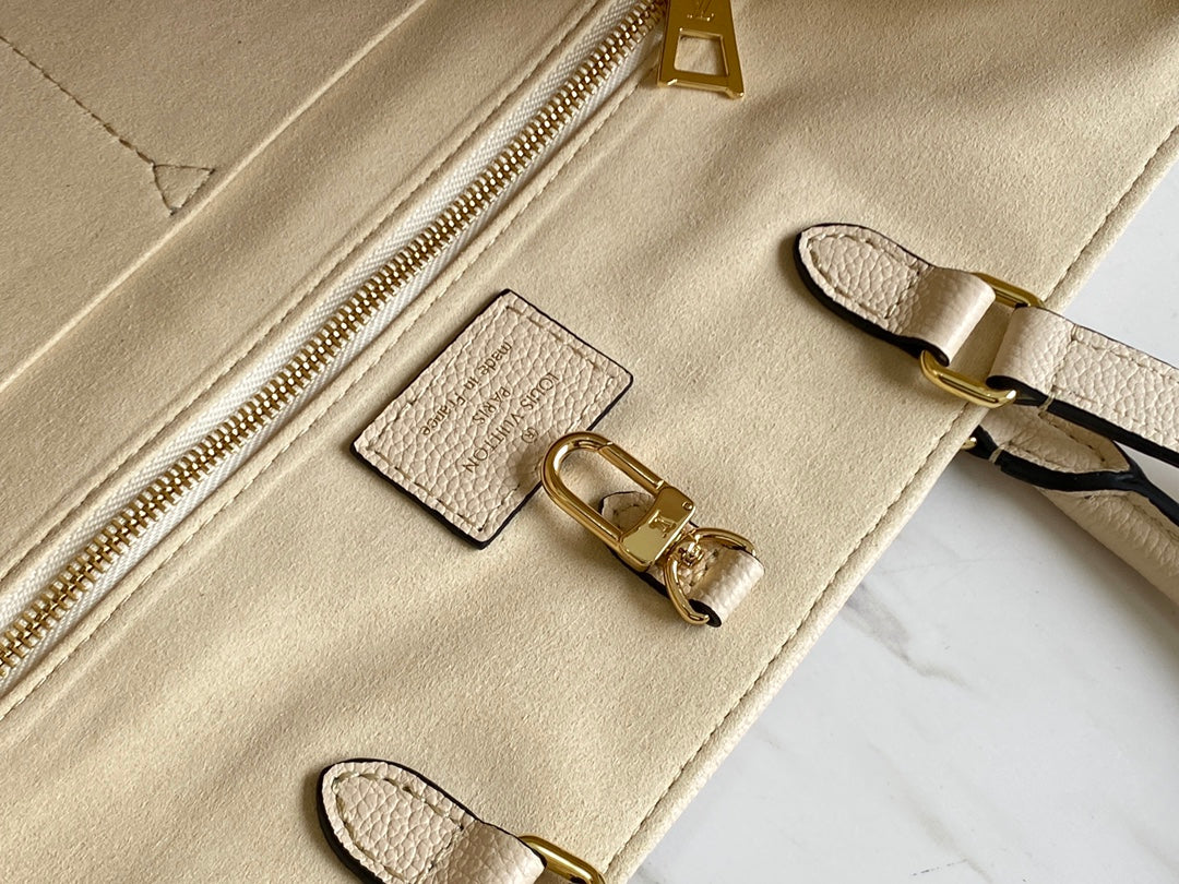 LV M45717 香草黃 By The Pool 膠囊系列 OnTheGo MM中號 Tote 包
