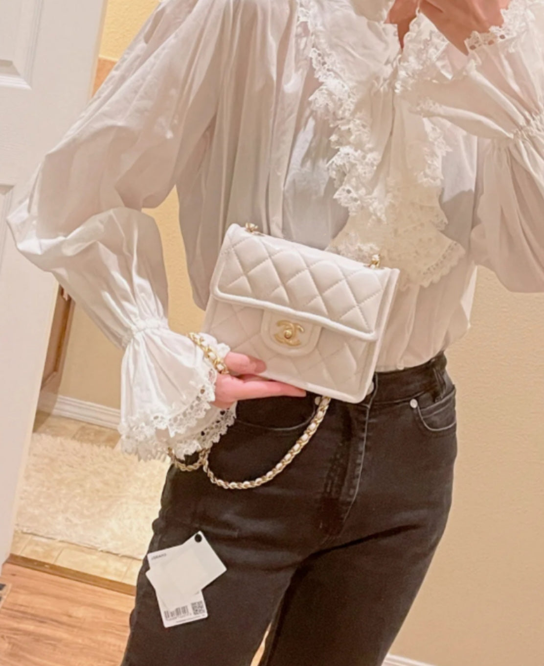 Chanel 小號豆腐包-白色