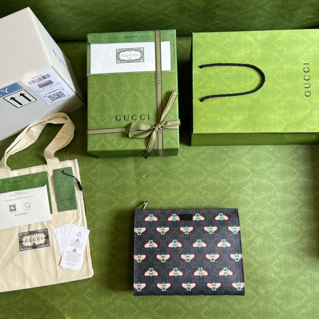 Gucci 黑色蜜蜂手拿包