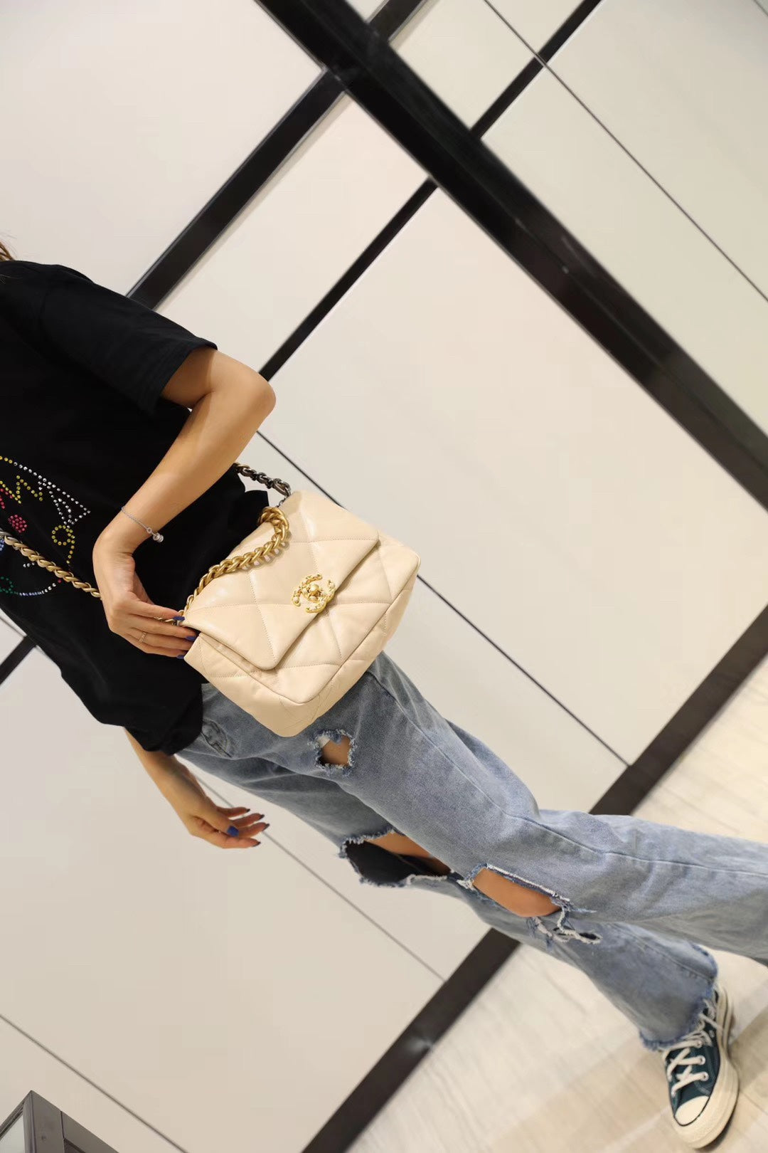 Chanel 19Bag-小號杏色