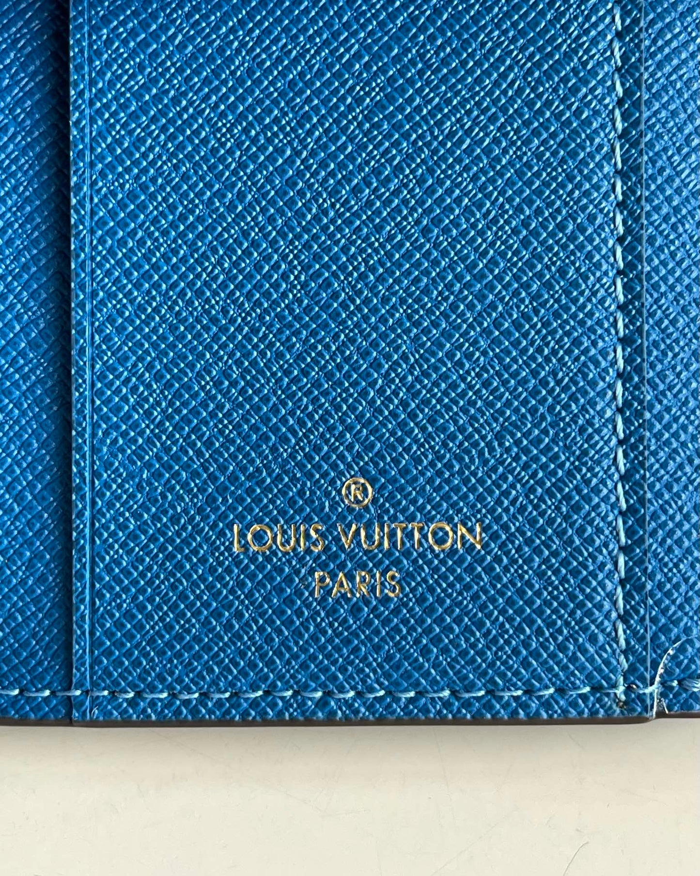 LV M63881 藍色老花 Pallas 三折短夾