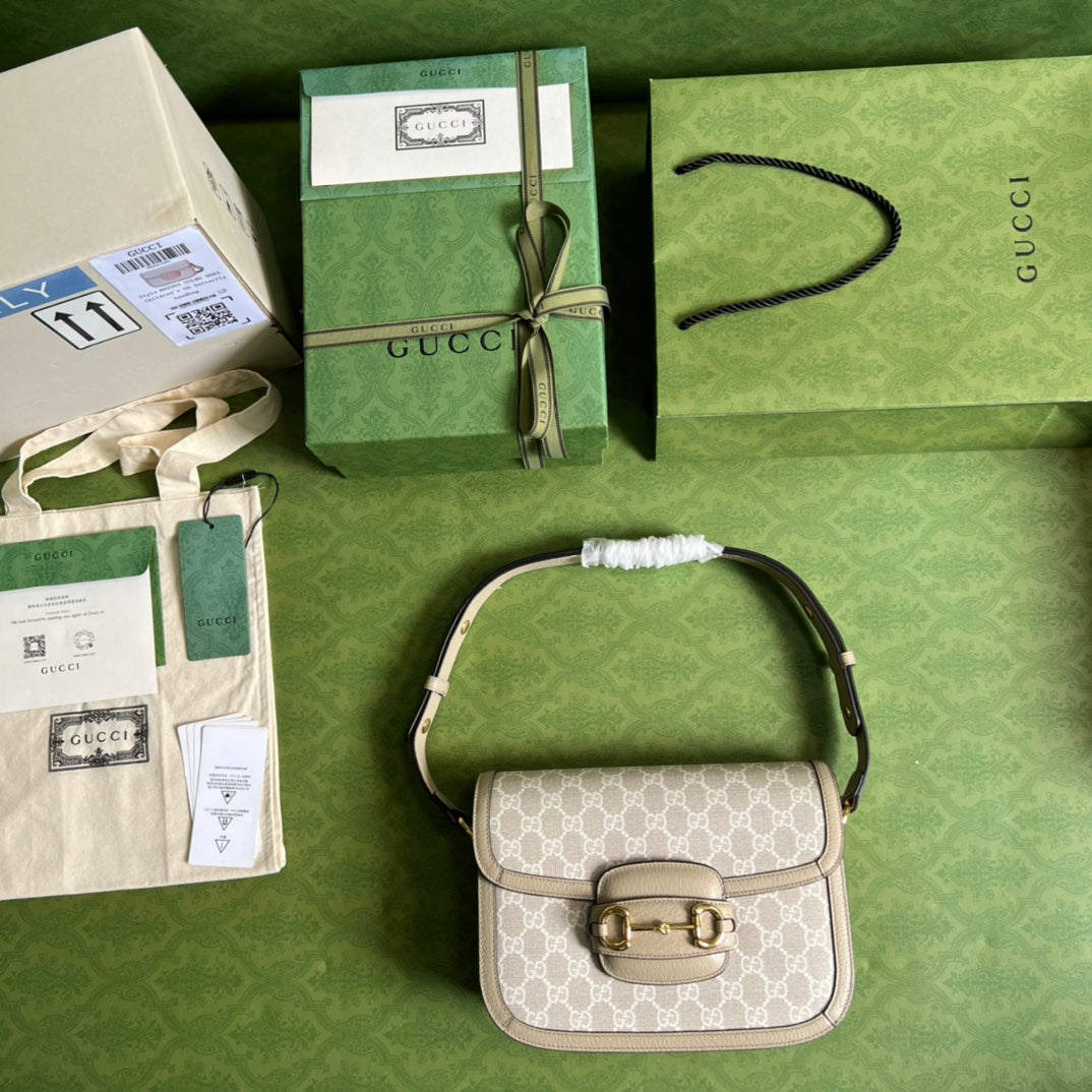 古G家-馬鞍包 白 25x18x8cm