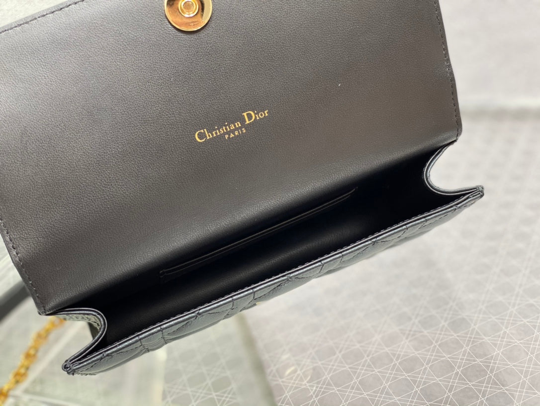 Dior-Caro 菱格紋 小牛皮 鍊條包