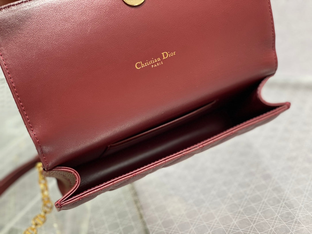 Dior-Caro 菱格紋 小牛皮 鍊條包