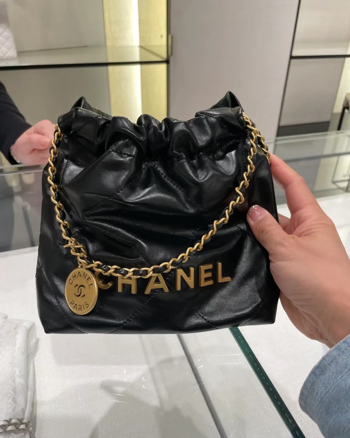 小香家-23s 22Mini bag 原產皮 黑金