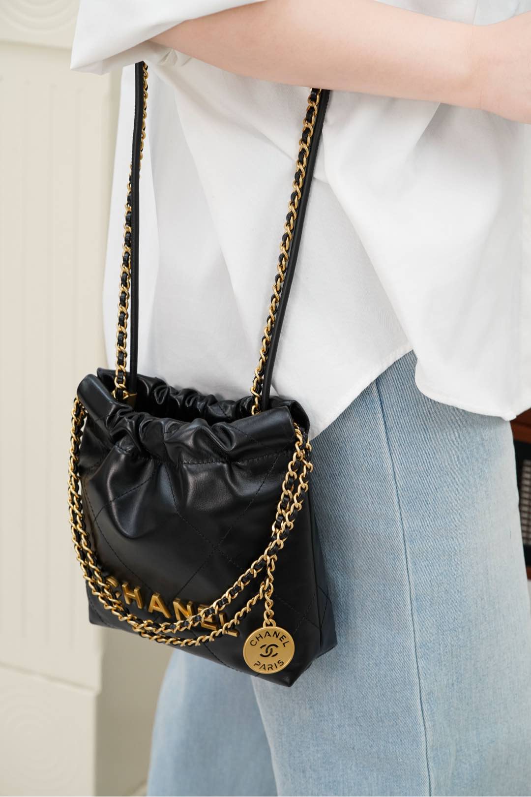 小香家-23s 22Mini bag 原產皮 黑金