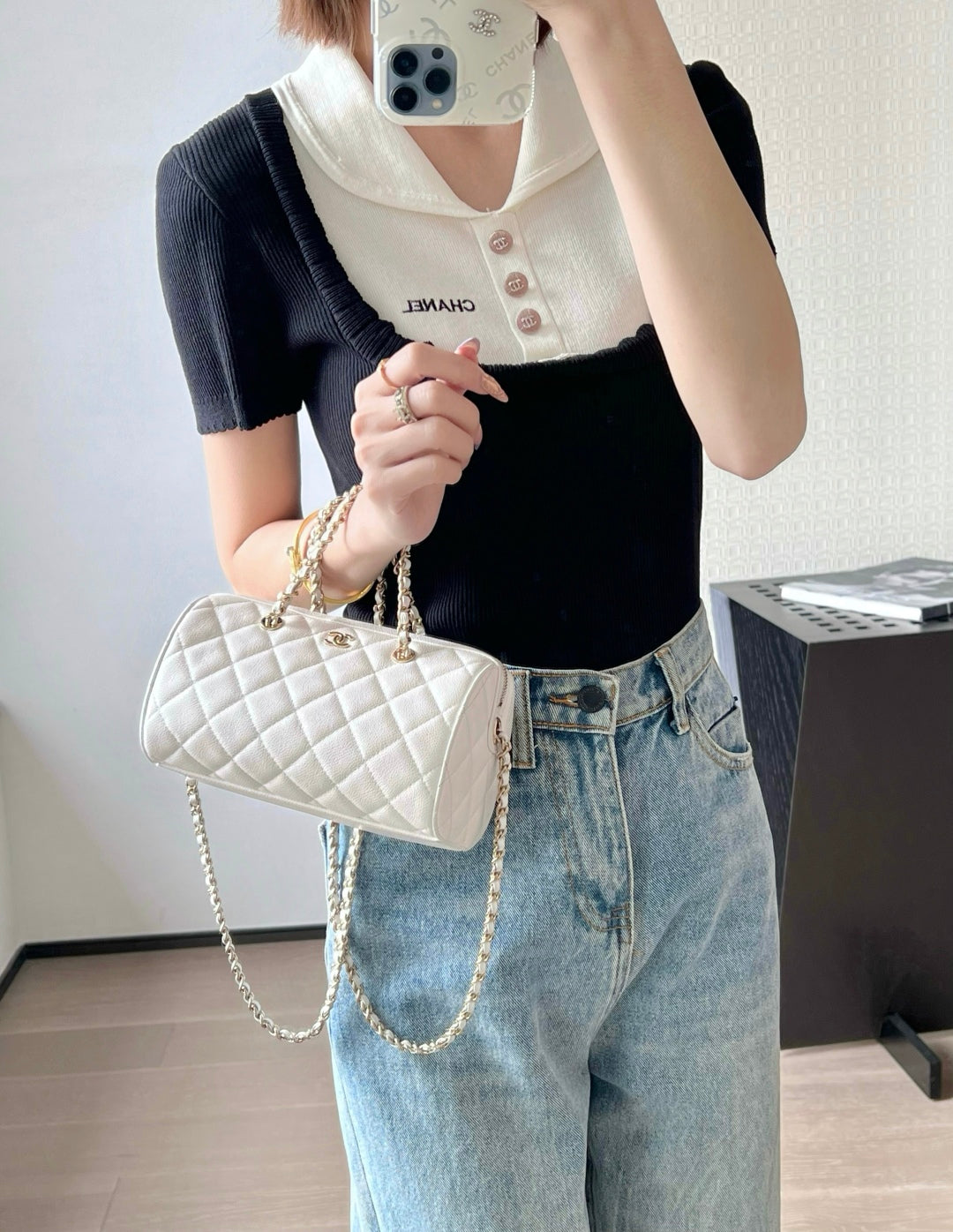 小香家-25P 春夏中球牛皮mini保齡球 白色