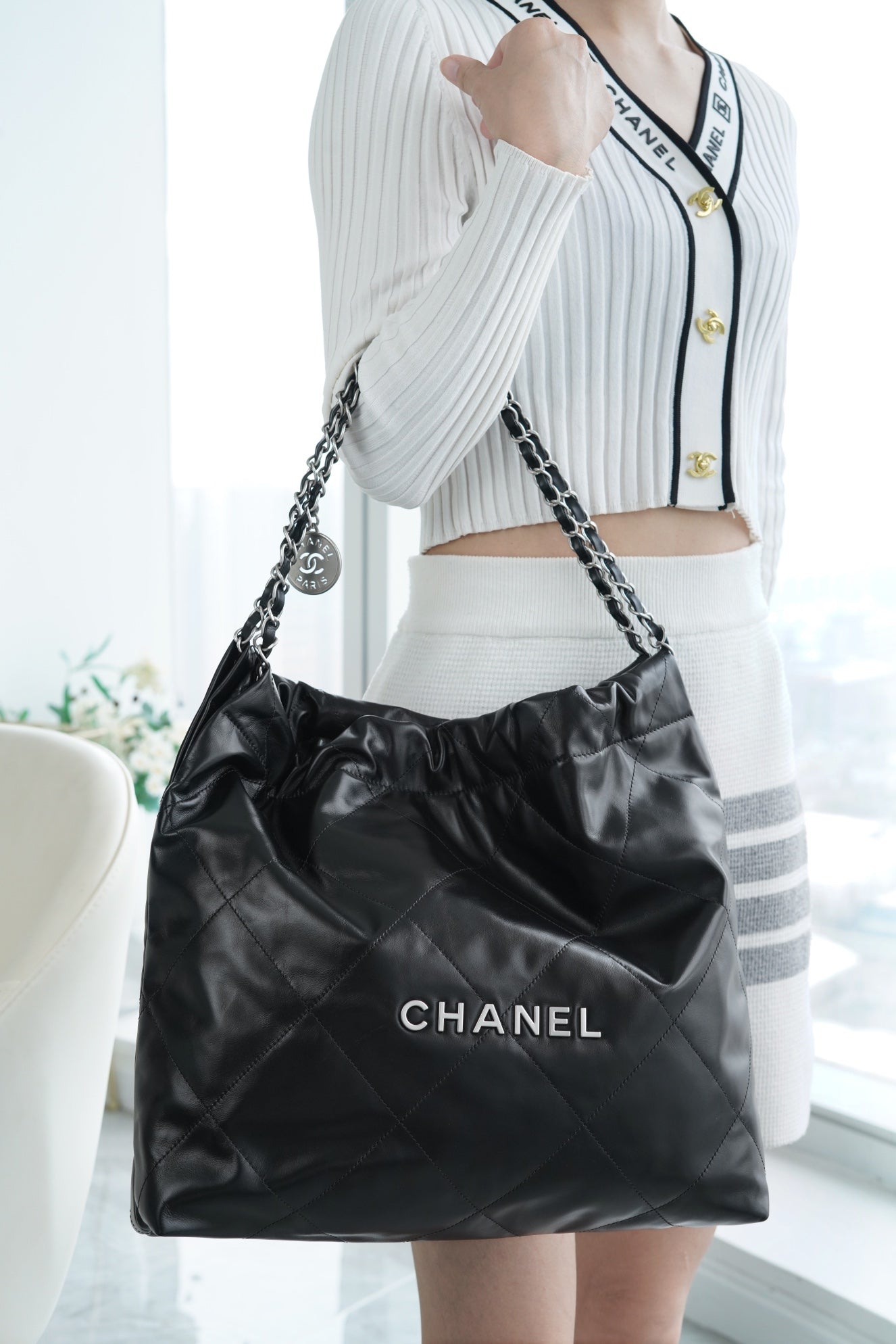 小香家-22P 22Bag 中號 黑色銀扣