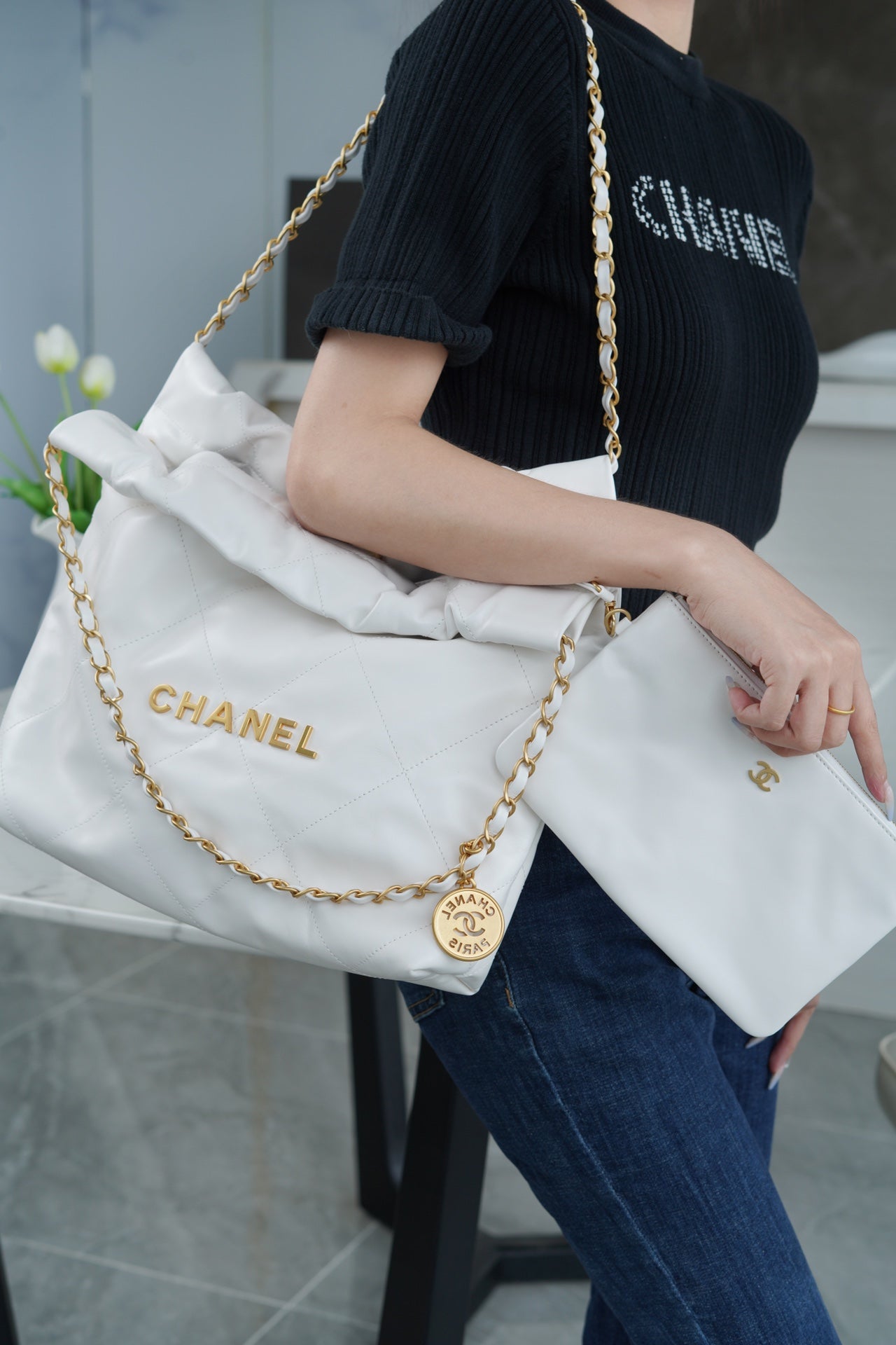 小香家-22P 22Bag 小號 白色金扣
