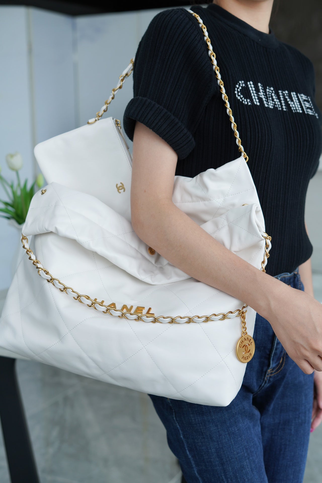小香家-22P 22Bag 中號 白色金扣
