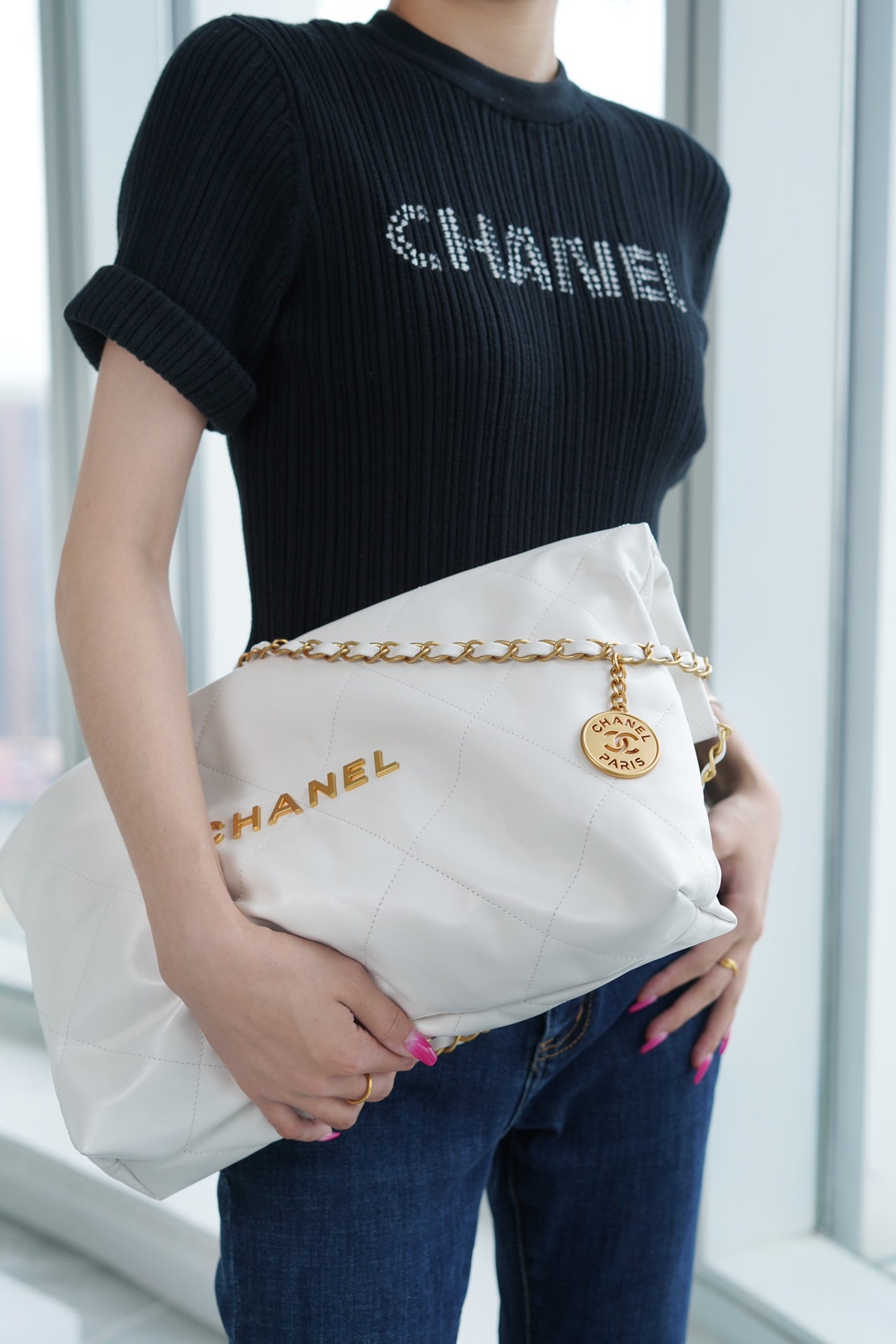 小香家-22P 22Bag 中號 白色金扣