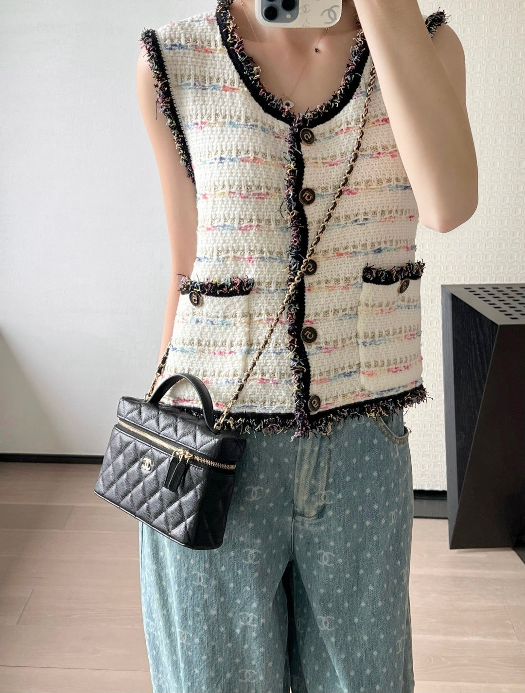 小香家-25P LP盒子手拿包(小Logo款) 黑色