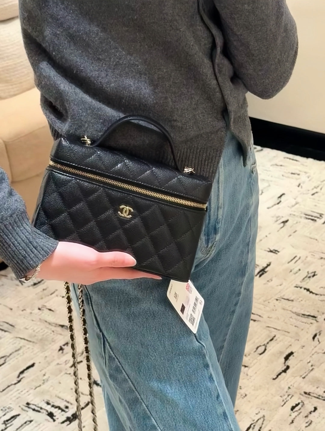 小香家-25P LP盒子手拿包(小Logo款) 黑色