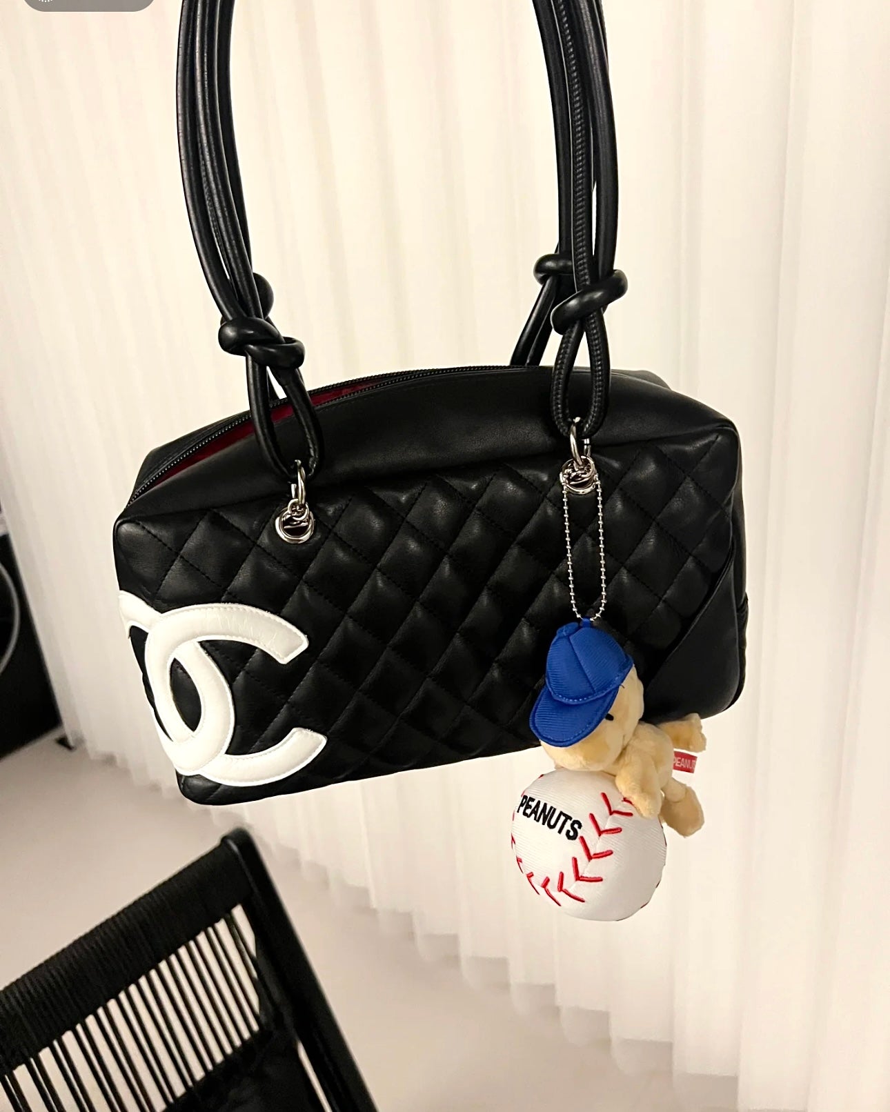 小香家-經典萬年款中古康鵬大號枕頭包(白色LOGO)