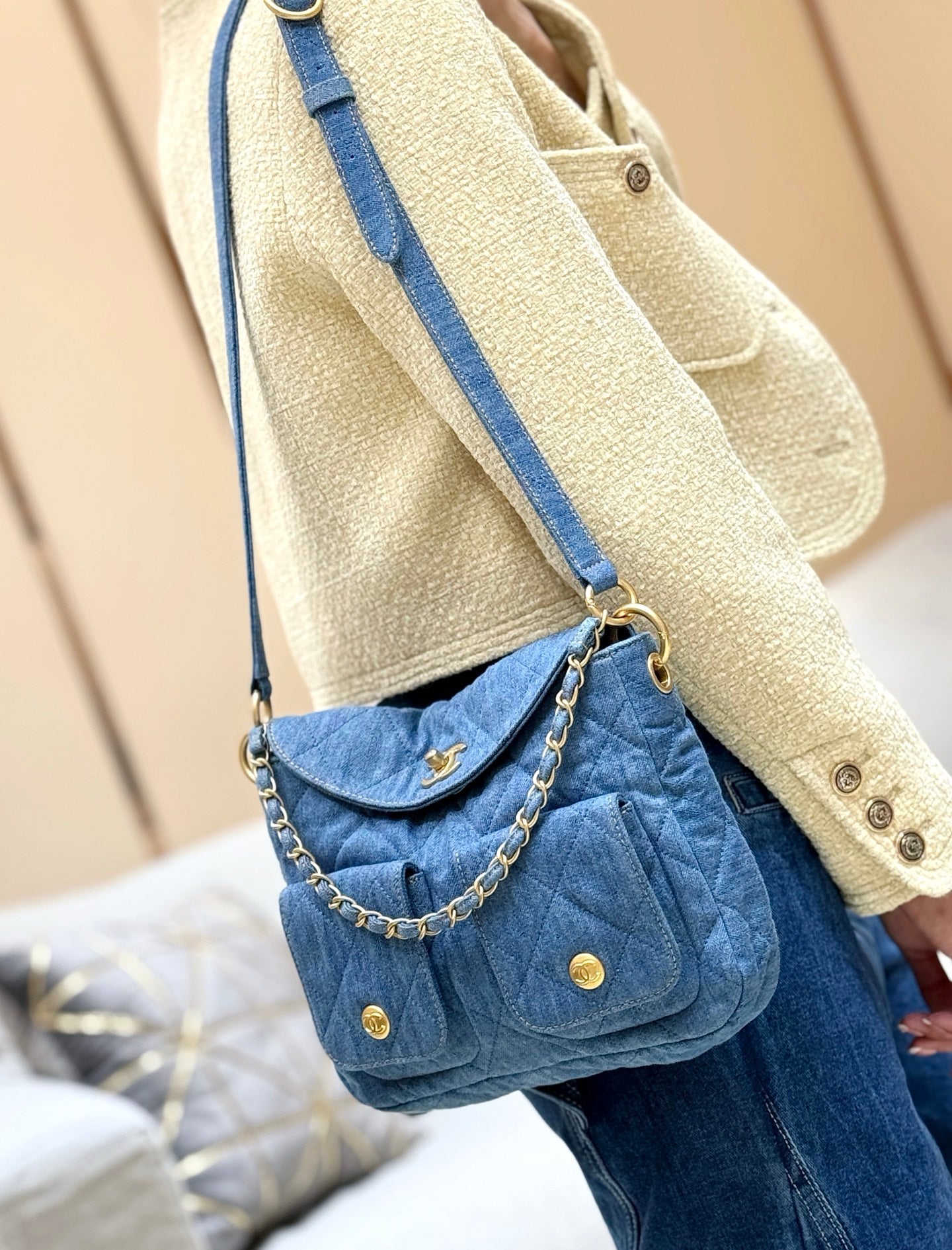 25P 牛仔郵差包