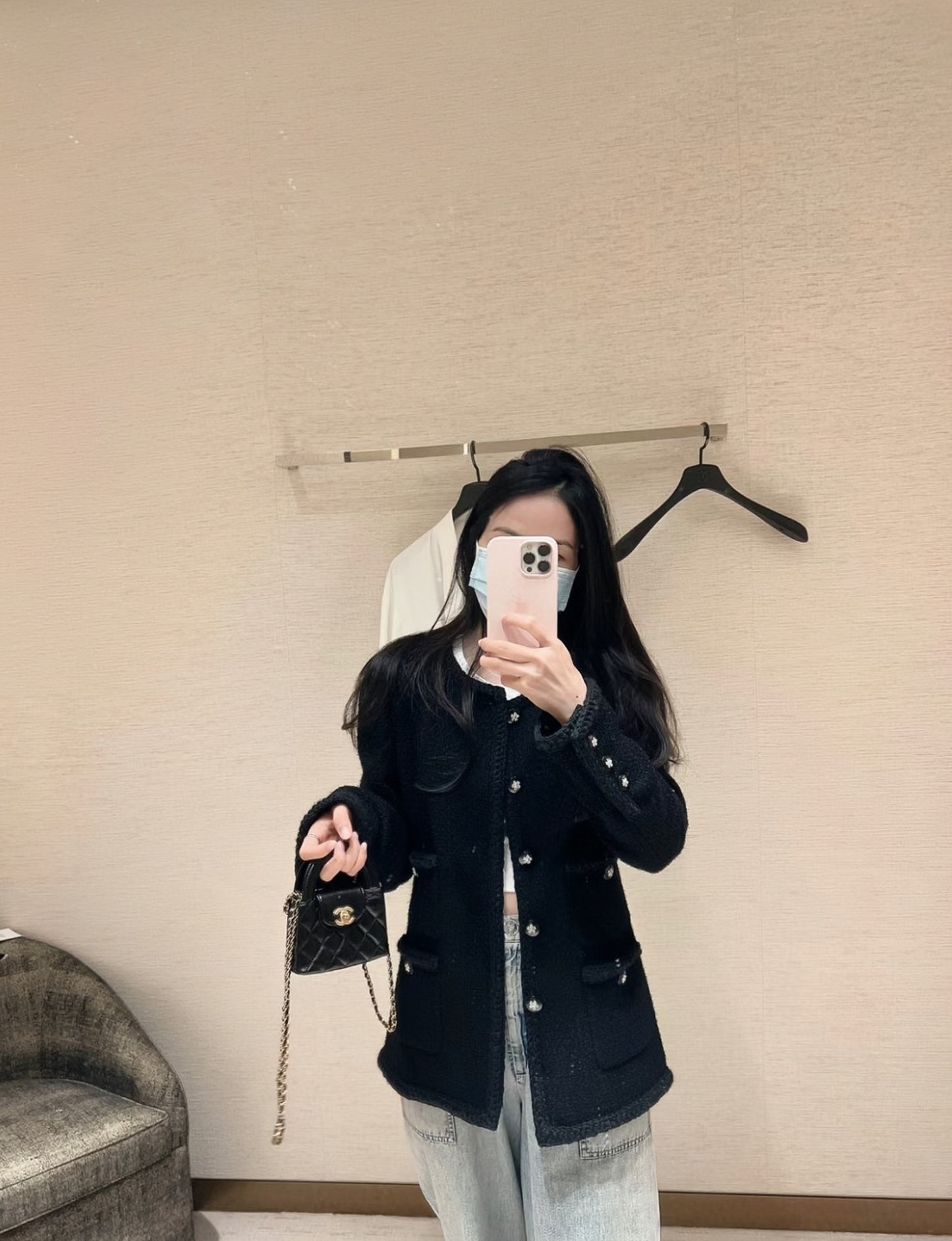 小香家-Kelly鏈條手提包Mini 黑色