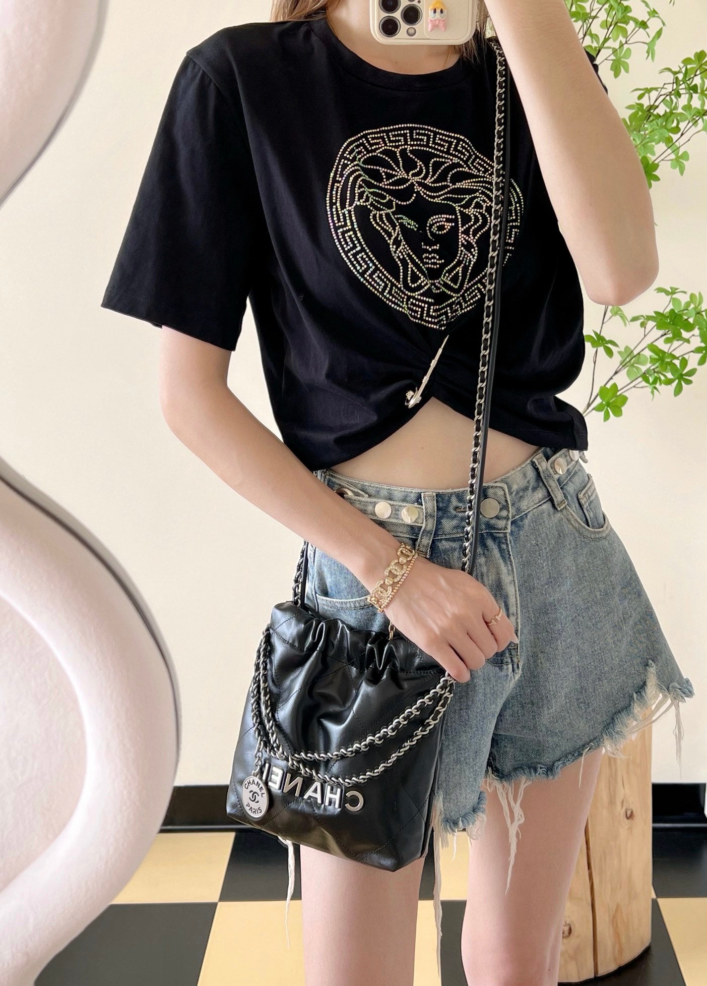 小香家-23S 22Bag Mini 黑色銀扣
