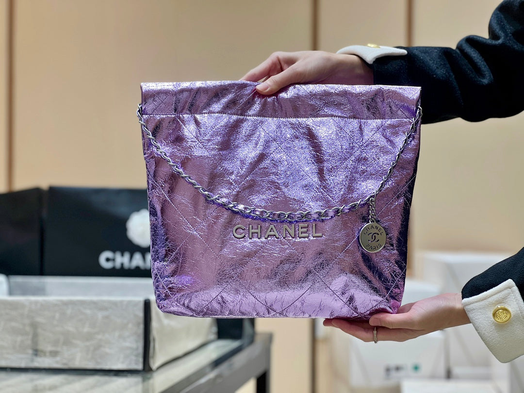 小香家-25C 22Bag 金屬皮 紫色