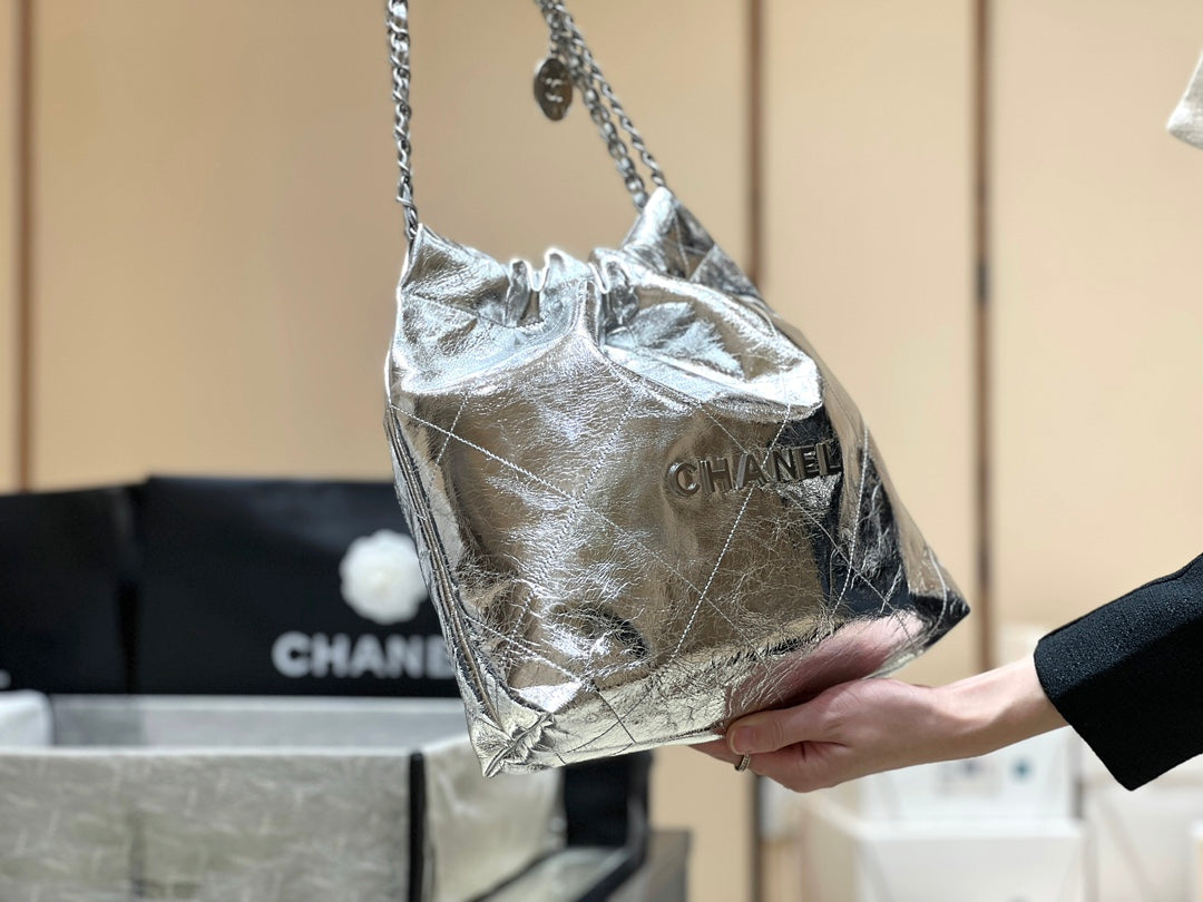 小香家-25C 22Bag 金屬皮 銀色