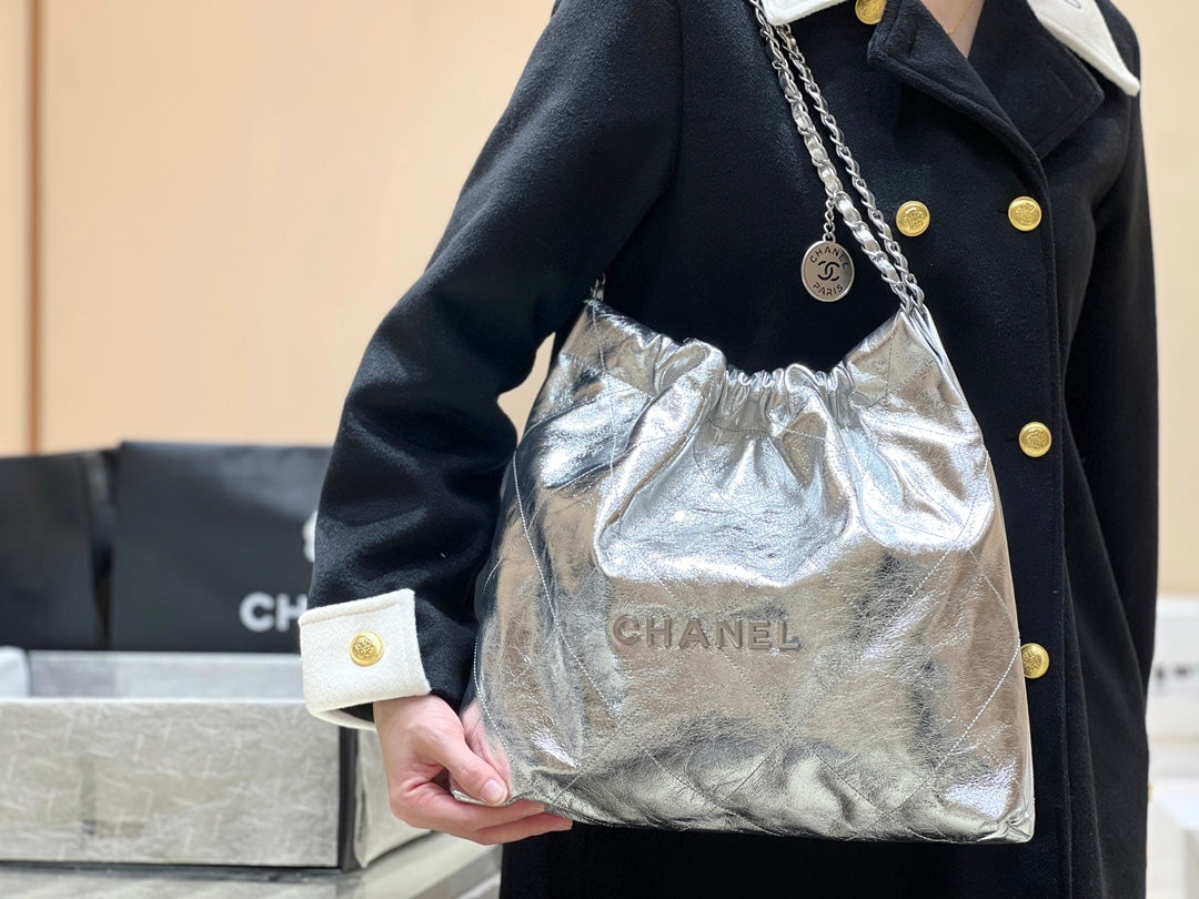 小香家-25C 22Bag 金屬皮 銀色