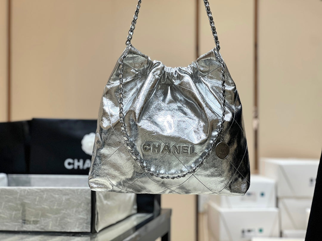 小香家-25C 22Bag 金屬皮 銀色