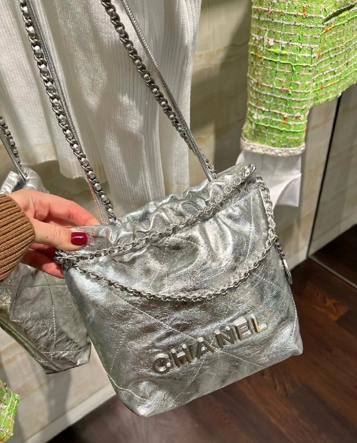 小香家-25C 22Bag Mini金屬皮 銀色