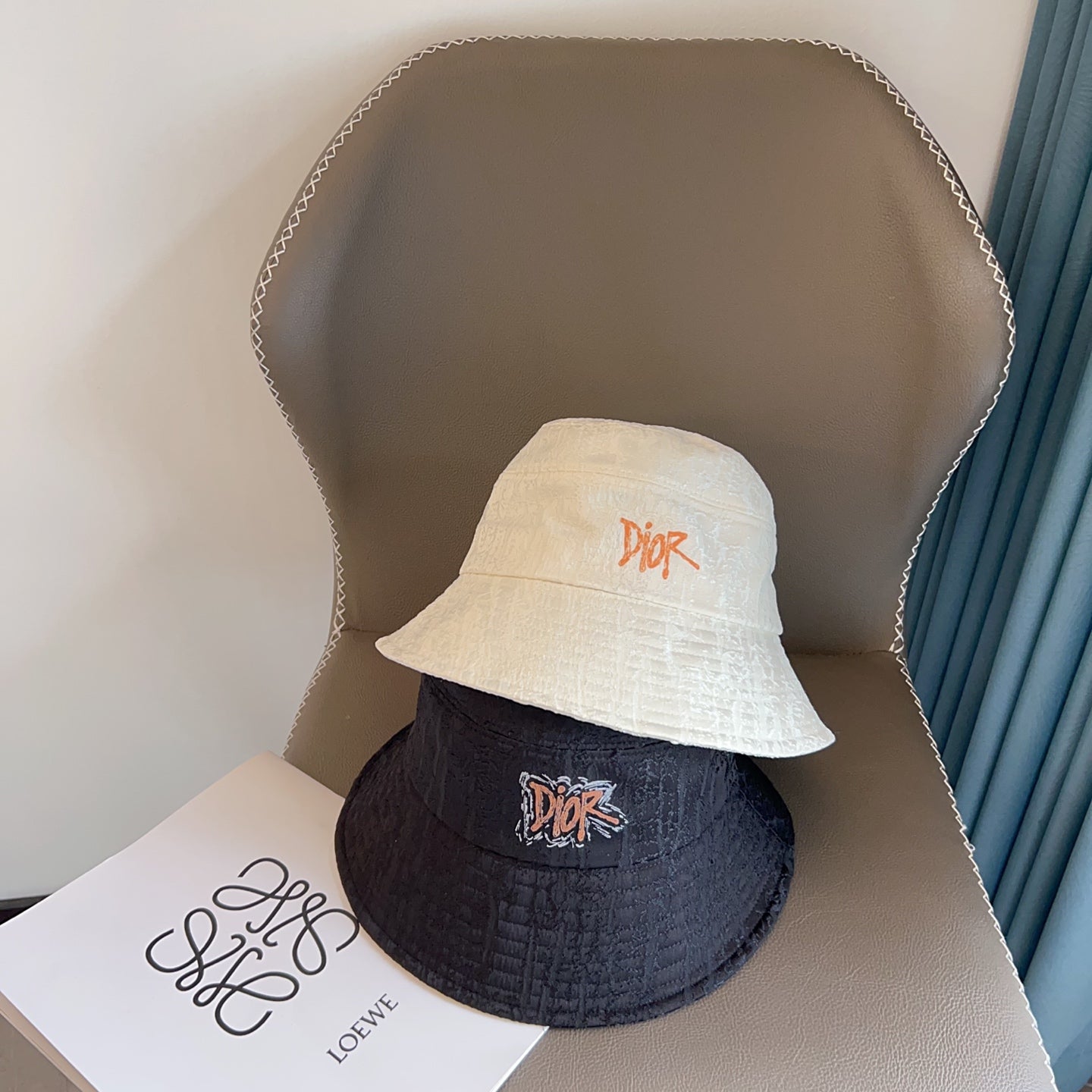 迪D家-LOGO刺繡漁夫帽 黑