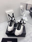 小香家-2021秋冬新款 鞋底菱格款運動鞋 白黑色