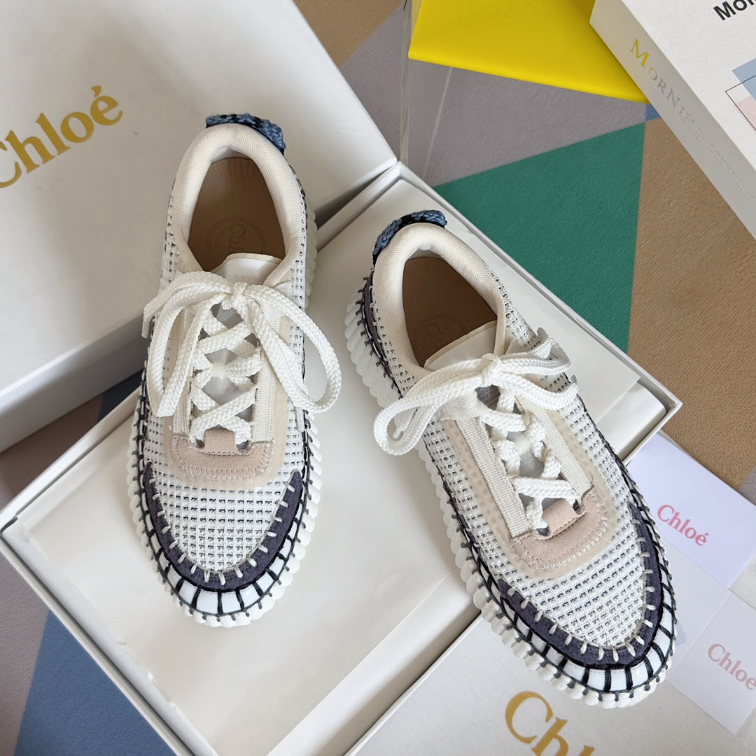 克羅C-Nama sneaker彩虹系列 網面拼色休閒運動鞋 白紫色