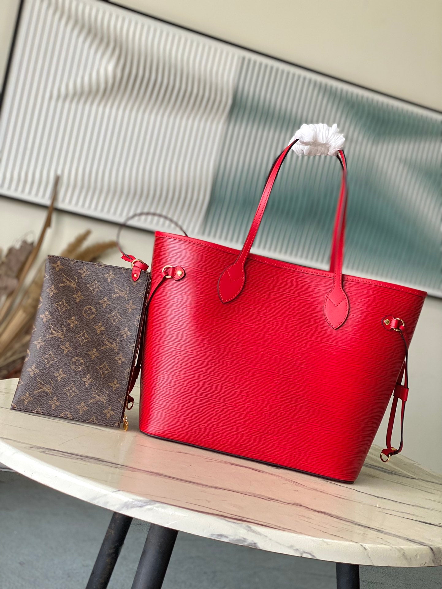 路L家-M12195 Neverfull MM手挽袋 紅色