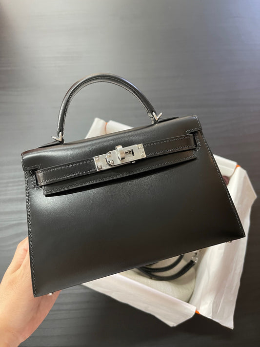 小愛款-Kelly Mini 2代 Box 黑色 銀扣