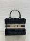 迪D家-Book tote 毛絨黑藍色 小號