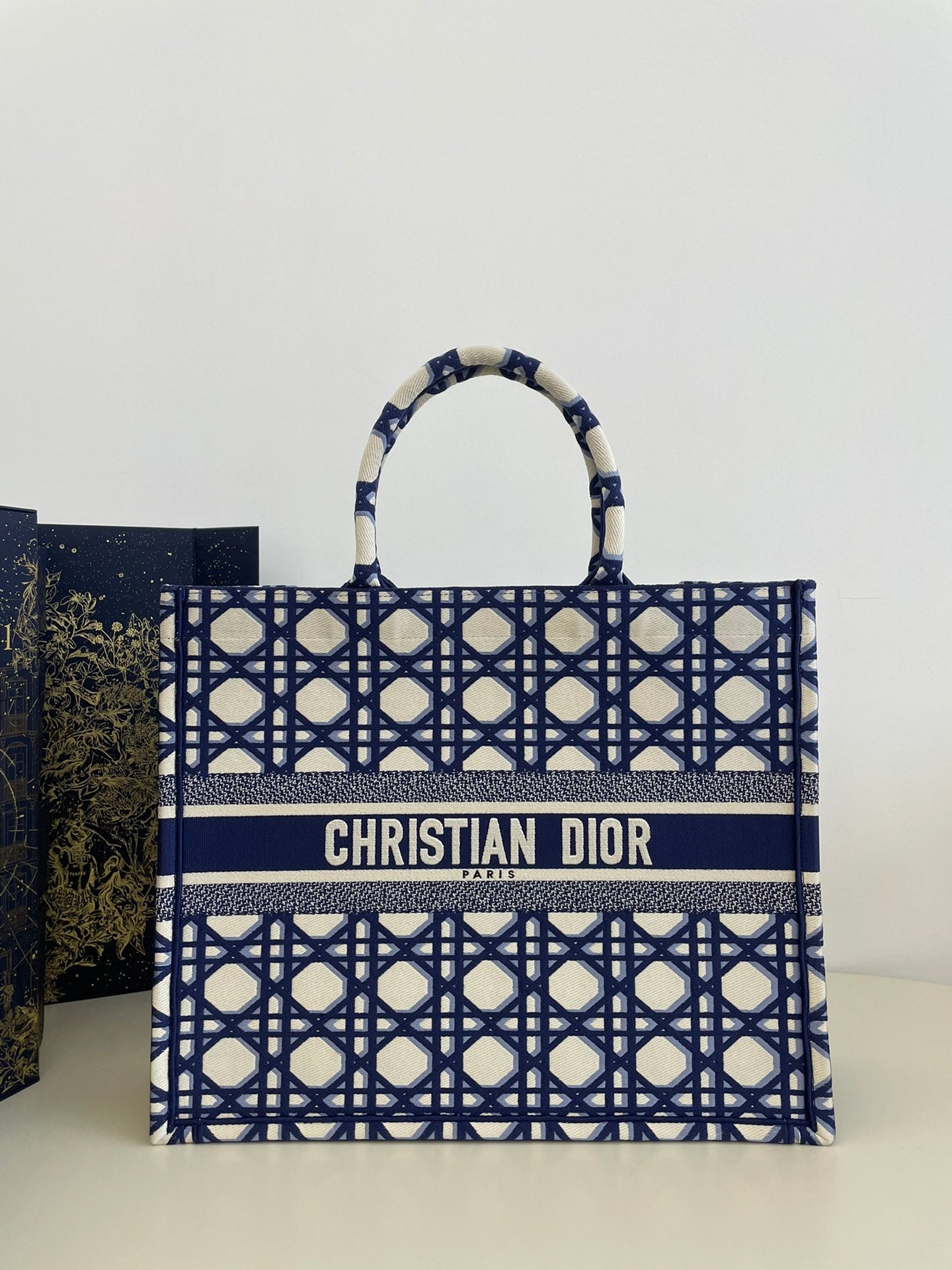 迪D家-2023春夏新款 Tote 藍白拼色 大號