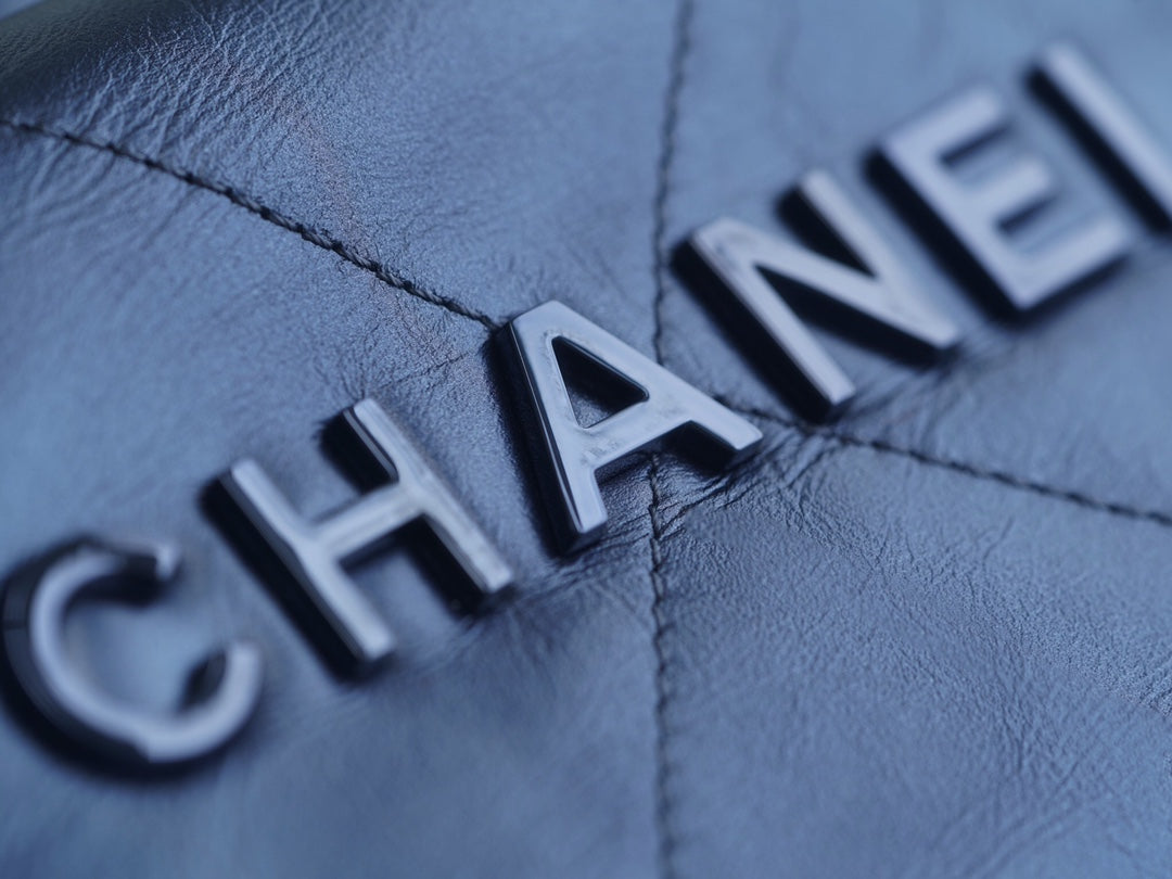 小香家-Chanel 22號手袋 金屬藍中號