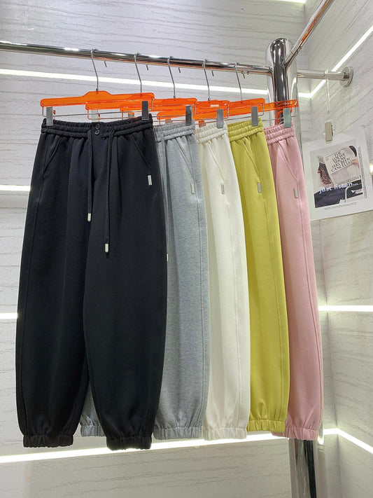 小香家-2403 新款雙紐扣貼標束腳衛褲