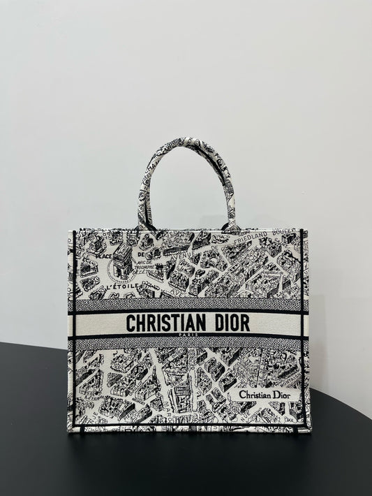 迪D家 Book Tote SUMMER 23 白色 大號41.5cm