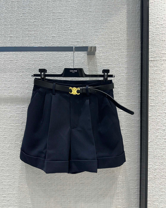 賽C家-2403 24早春新品藍色條紋西裝套裝 短褲