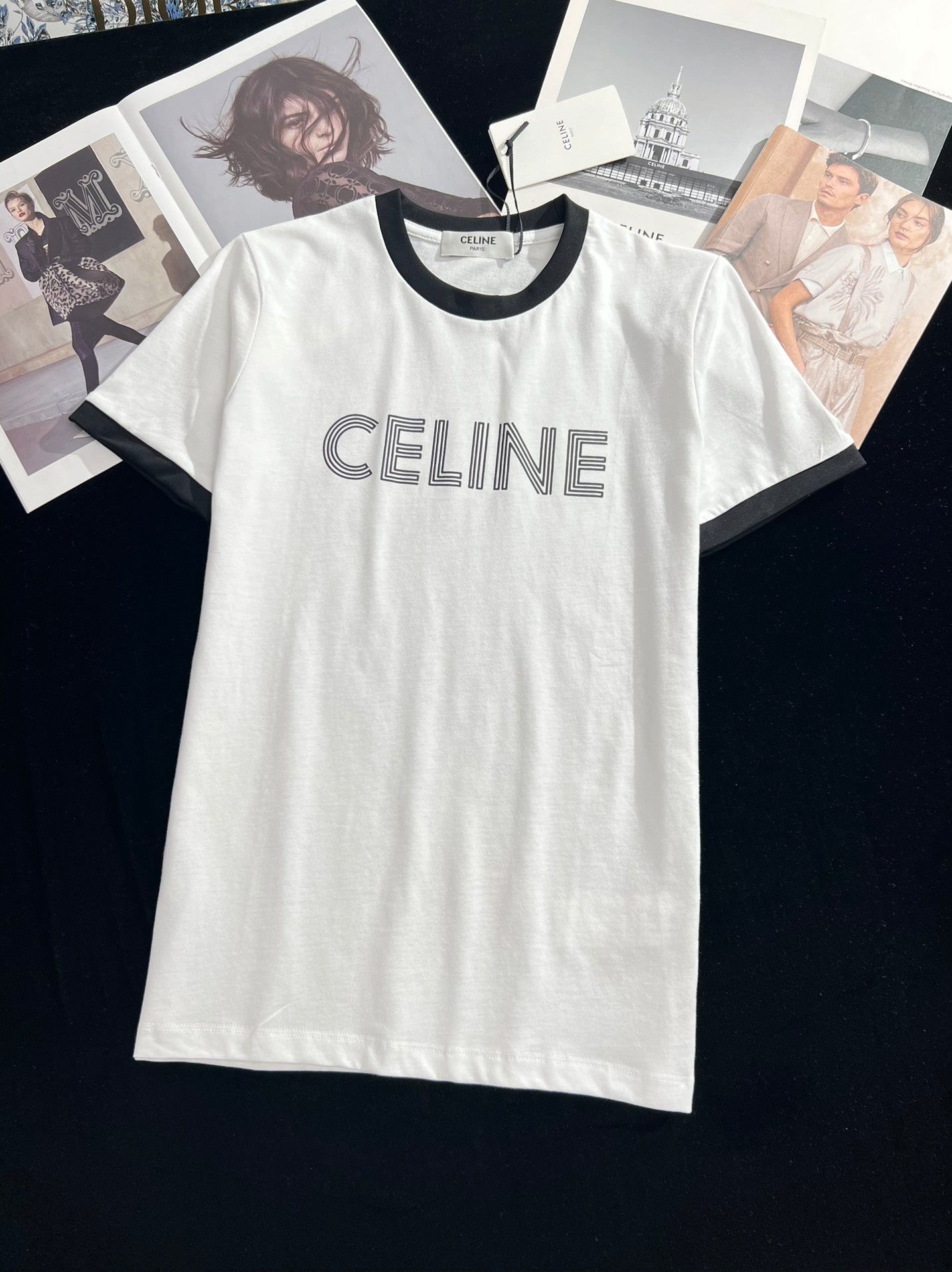 賽C家-2403 24早春新品虛線字母logoTEE 白色