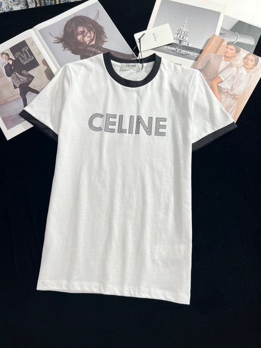 賽C家-2403 24早春新品虛線字母logoTEE 白色