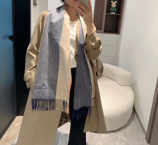 L-Piana-2024格紋山羊絨圍巾 190*32